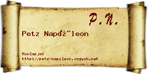 Petz Napóleon névjegykártya